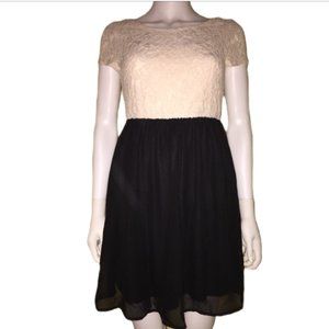 Speechless Juniors Cream & Black Lace Dress